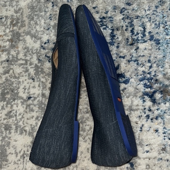 Hush Puppies Sadie Pointed ballet flats Navy Knit comfort shoes Sz 10 Wide - Picture 11 of 11